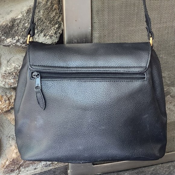 First Issue Black Faux Leather Shoulder Bag - Picture 12 of 16